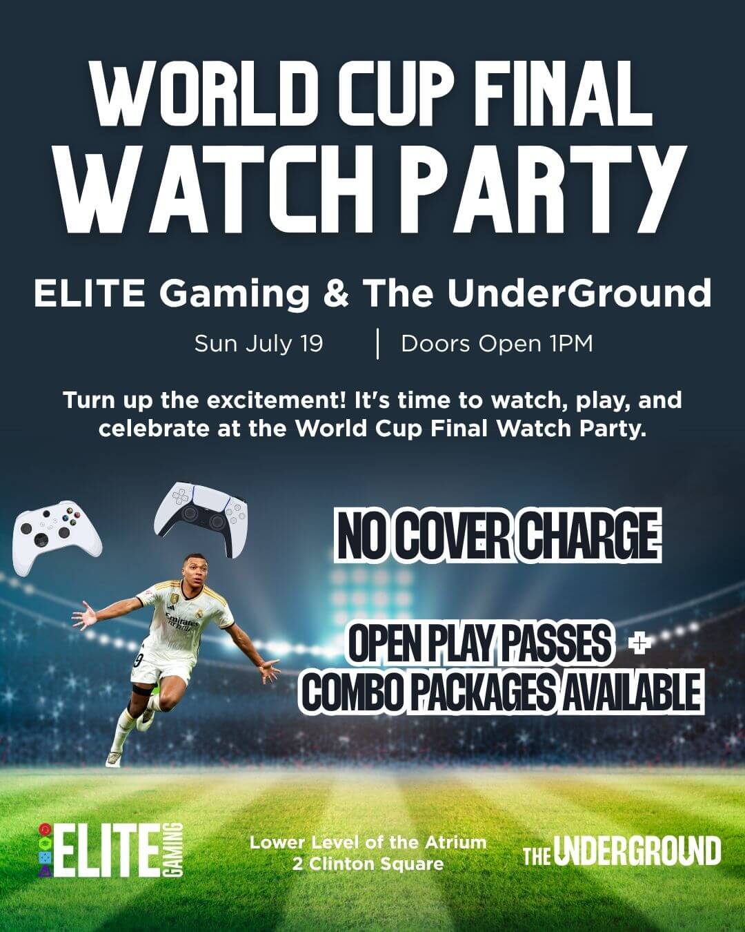 World Cup Final Watch Party & Open Play