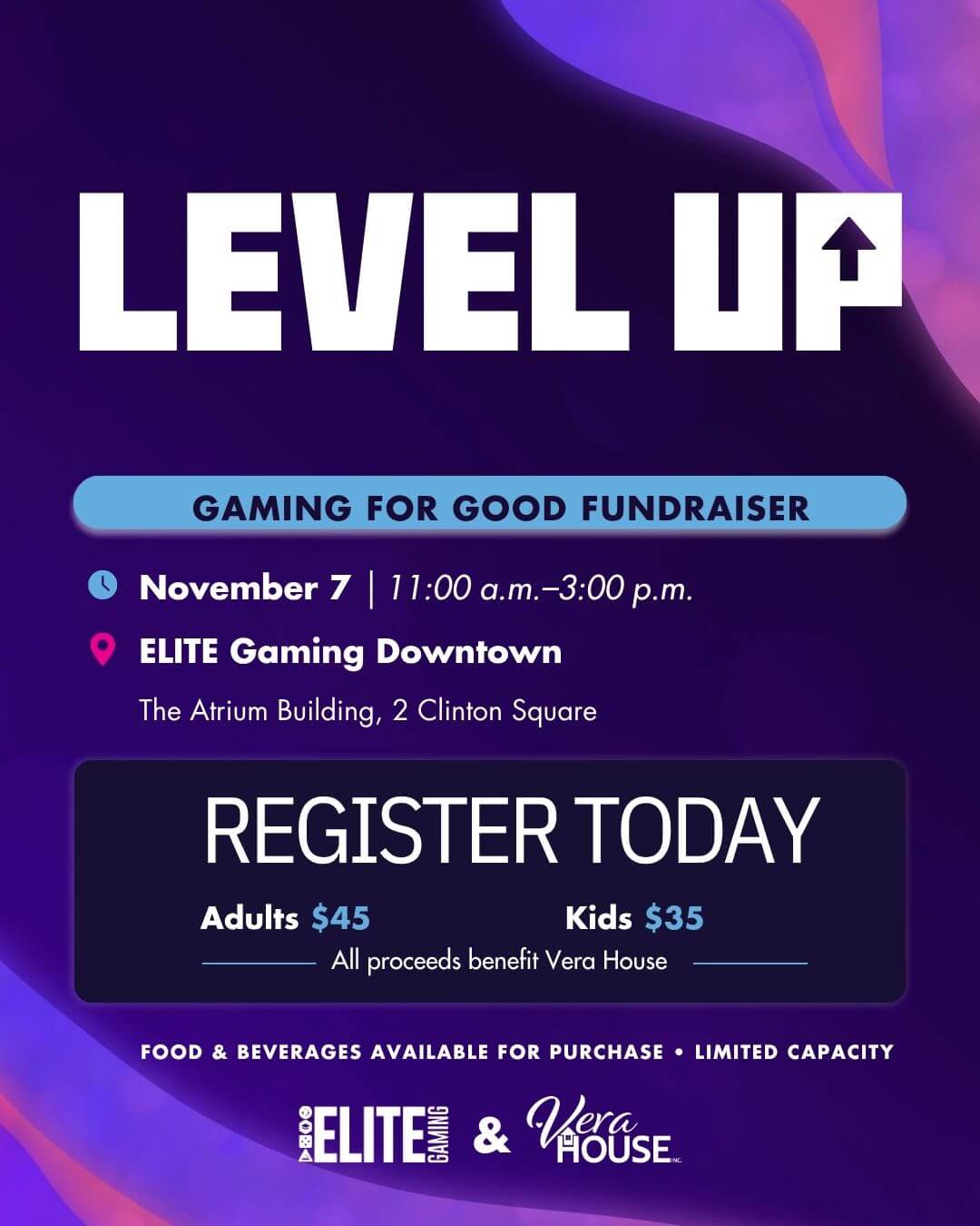 LEVEL UP for Vera House: Gaming for Good